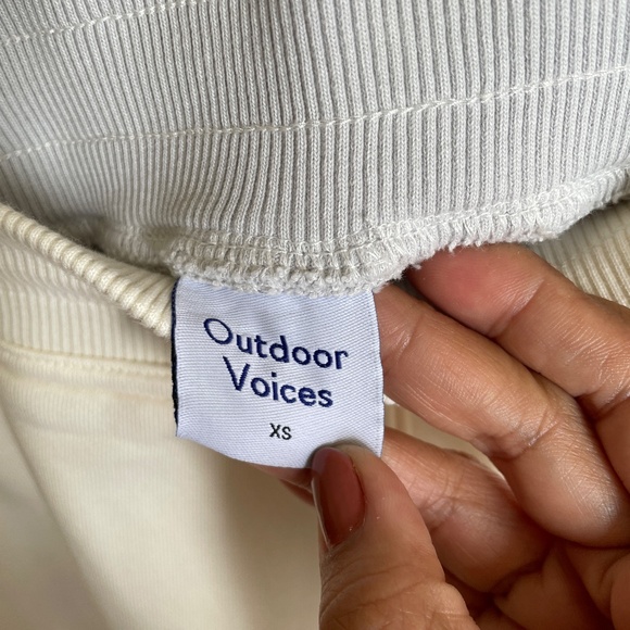 Outdoor Voices Jogger Womens XS Soft Cotton Two Toned Dove/Bone Activewear Pants - Picture 2 of 10